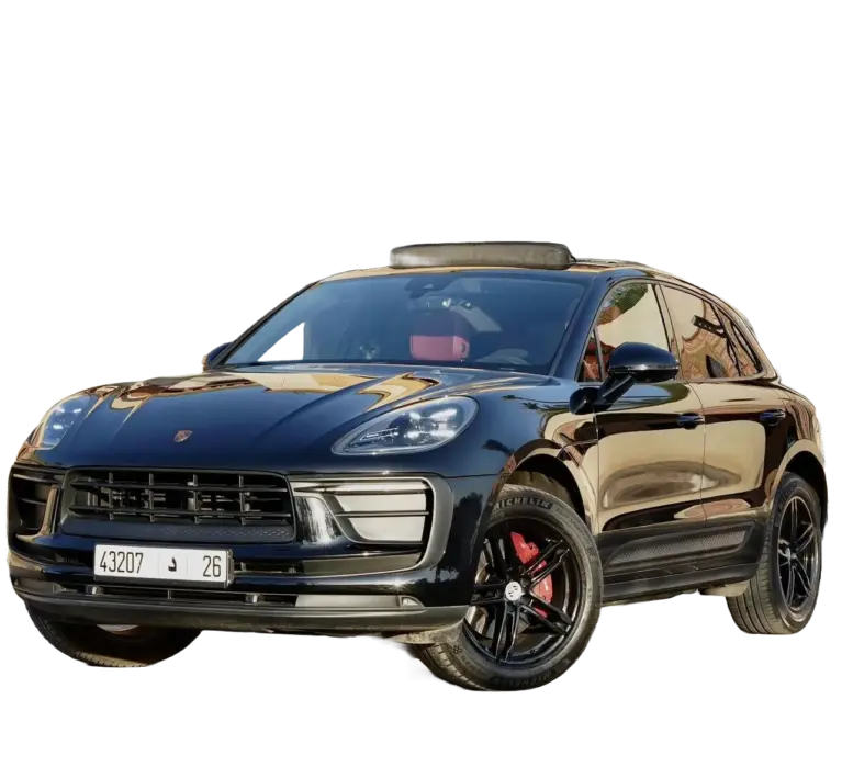Black Porsche Macan GTS rental car Marrakech Morocco red calipers zero deposit