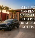 cheap car hire Marrakech Airport RAK free delivery UK licence zero deposit AMA Luxury Car